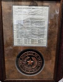 Texas Declaration Of Independence with Republic of Texas Seal 202//264