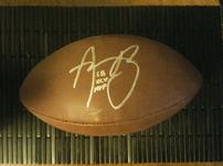 Aaron Rodgers Signed Football In Glass Display Case 202//151